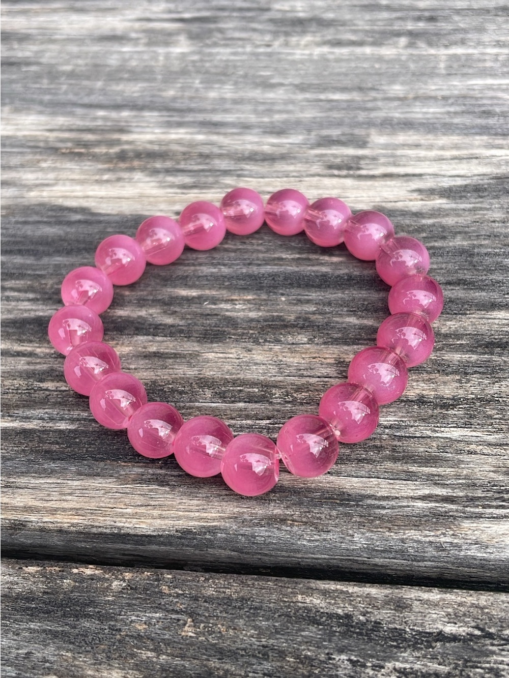 Natural Strawberry Quartz Beaded Bracelet